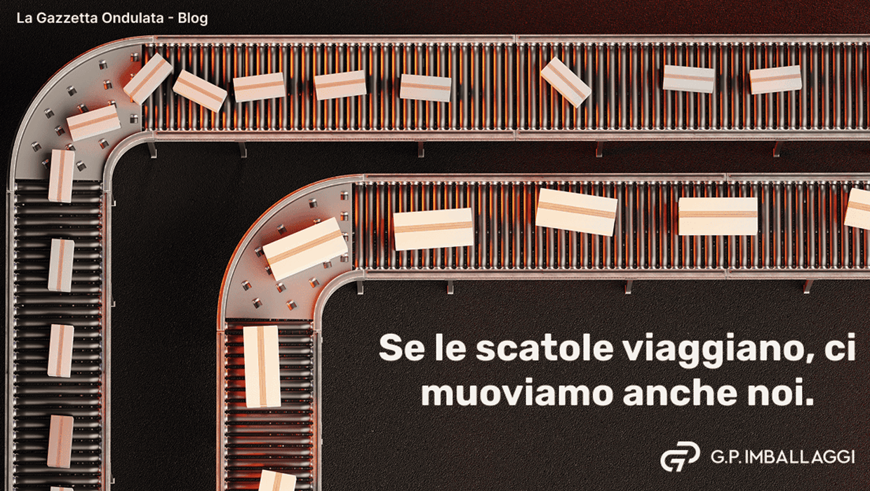 Immagine Con Delle Scatole Su Un Nastro Trasportatore E Una Scritta Se Le Scatole Viaggiano Ci Muoviamo Anche Noi